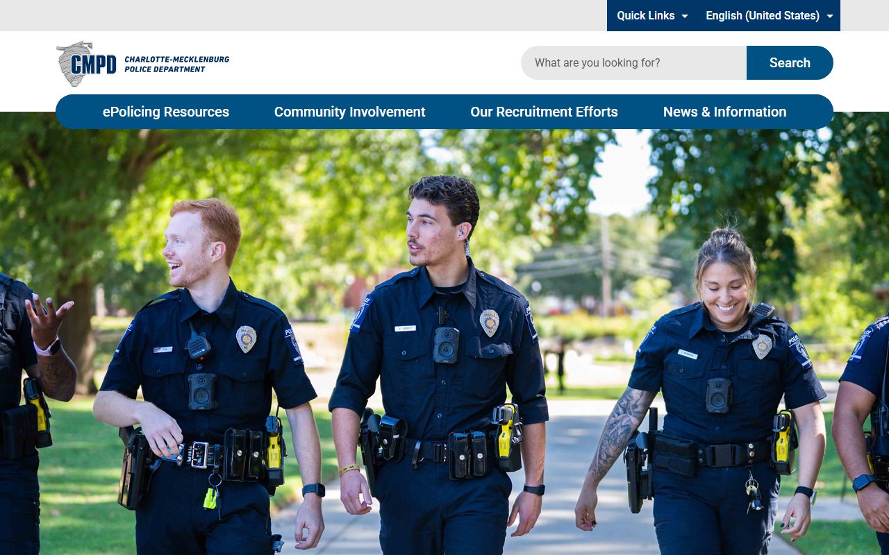 Charlotte-Mecklenburg Police Department website for background check records