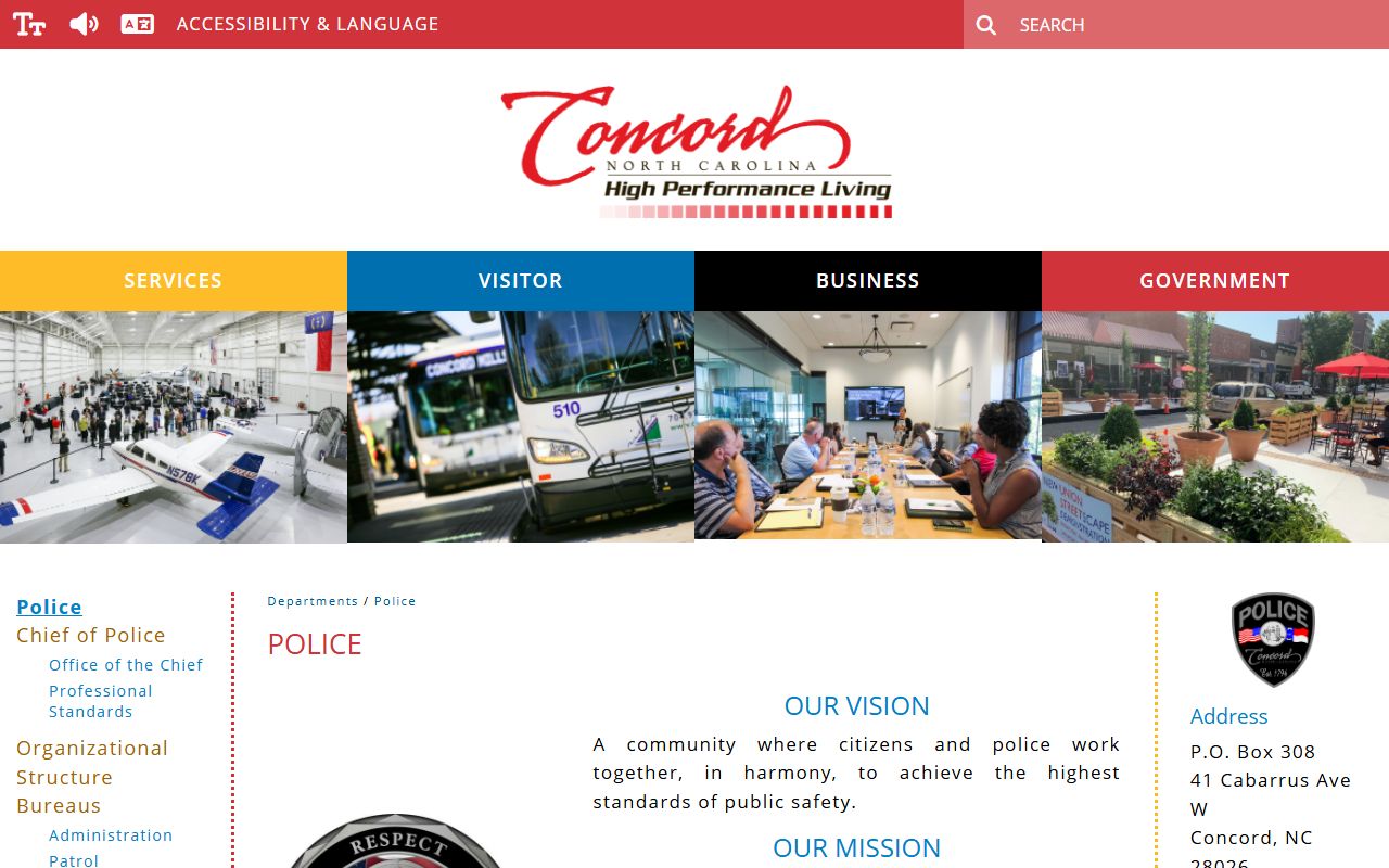 Concord Police Department website for background check information
