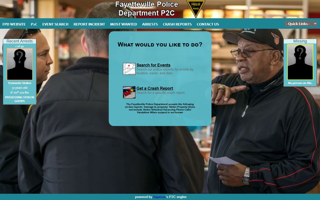 Fayetteville Police to Citizen portal for background check records