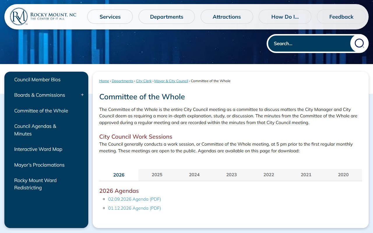 Rocky Mount Police Department website for background check information