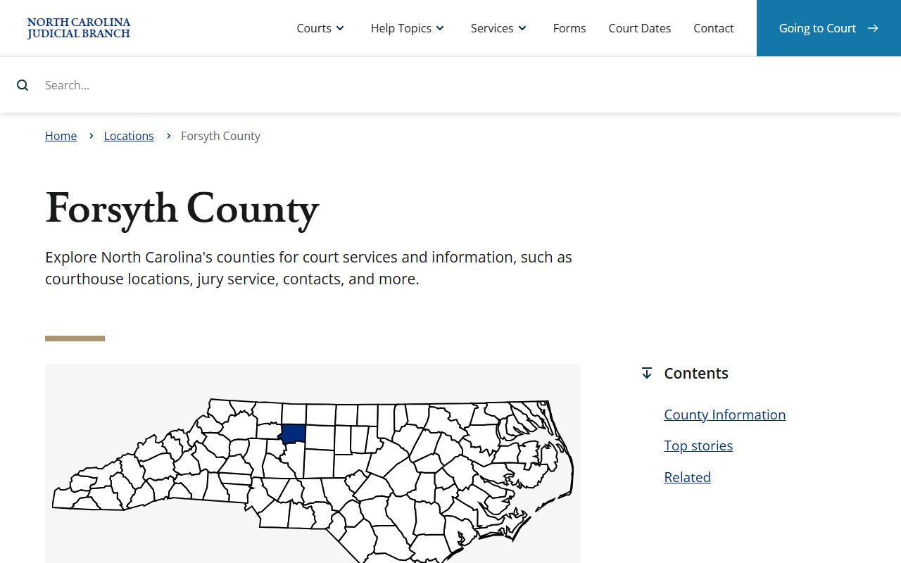 Forsyth County Clerk of Court website for Winston-Salem background check records