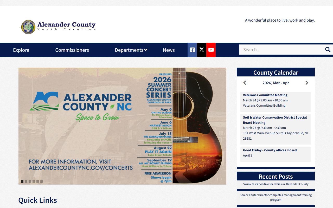 Alexander County government website