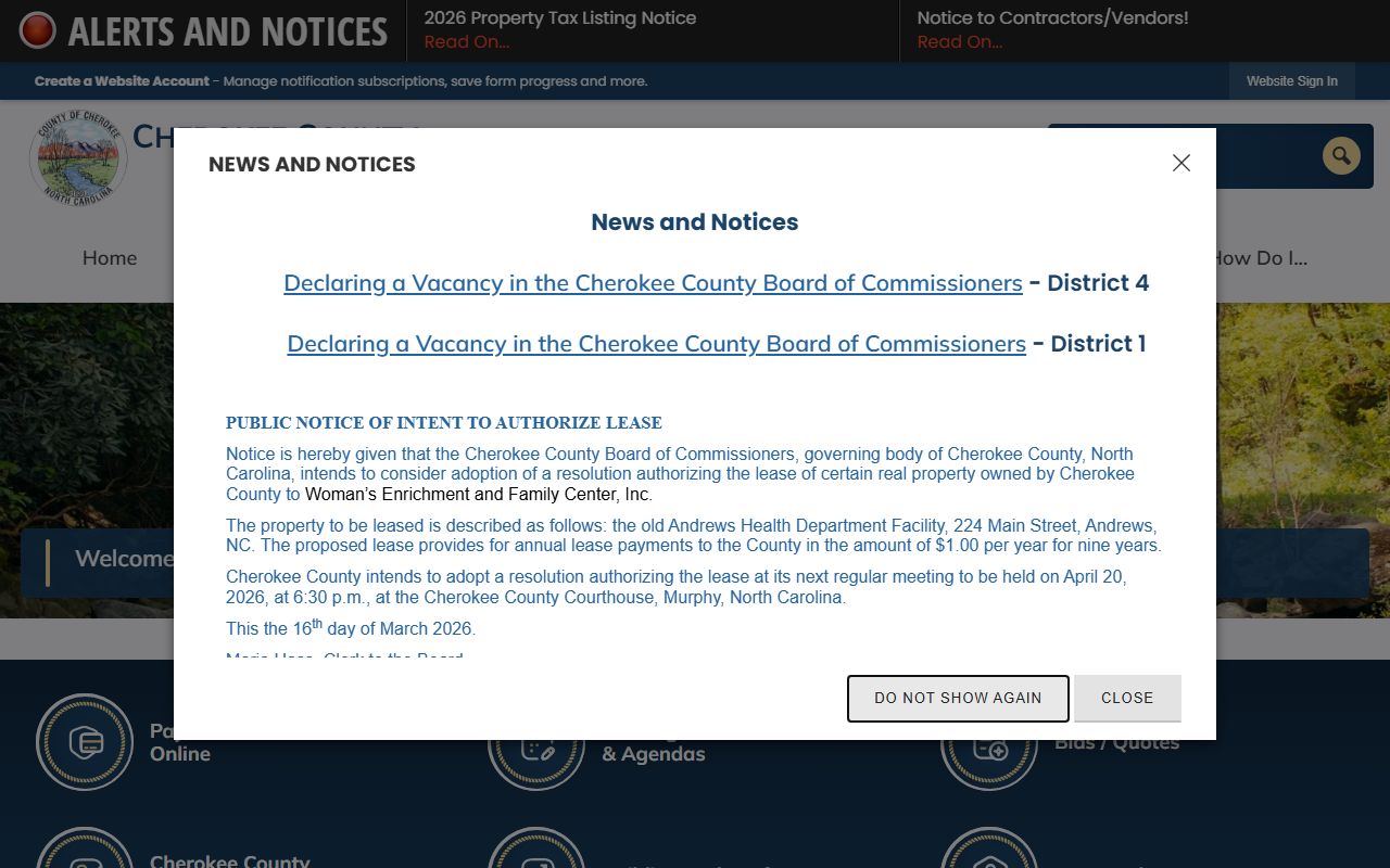 Cherokee County government official website