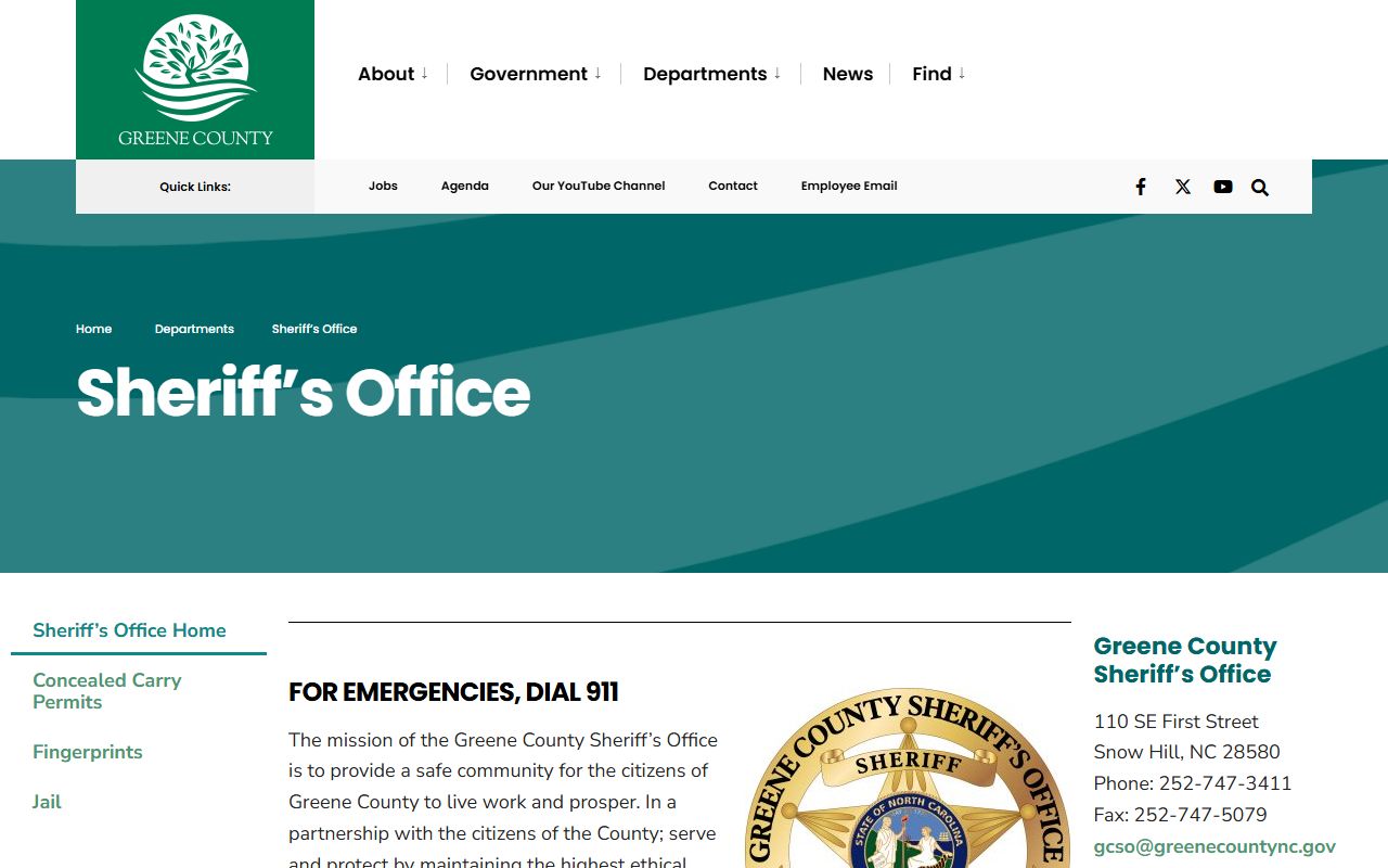 Greene County Sheriff's Office website