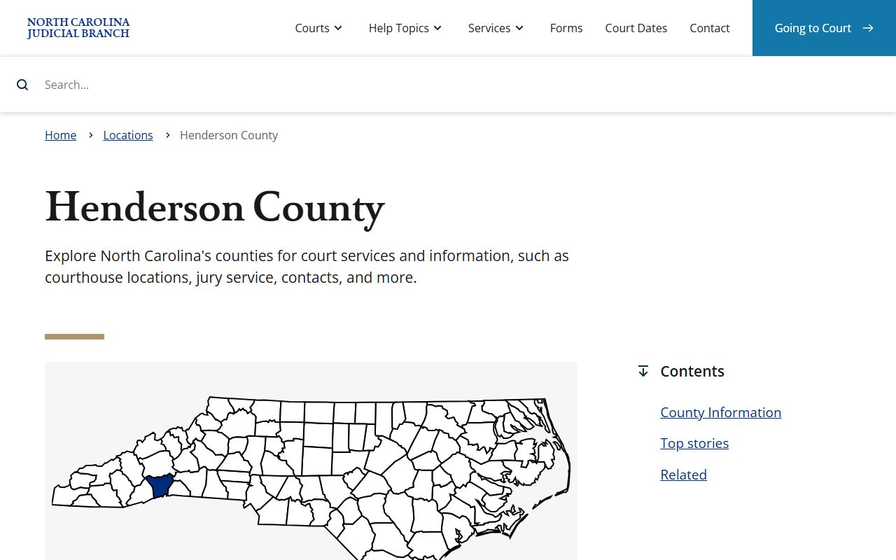 Henderson County Clerk of Court on NC Courts website