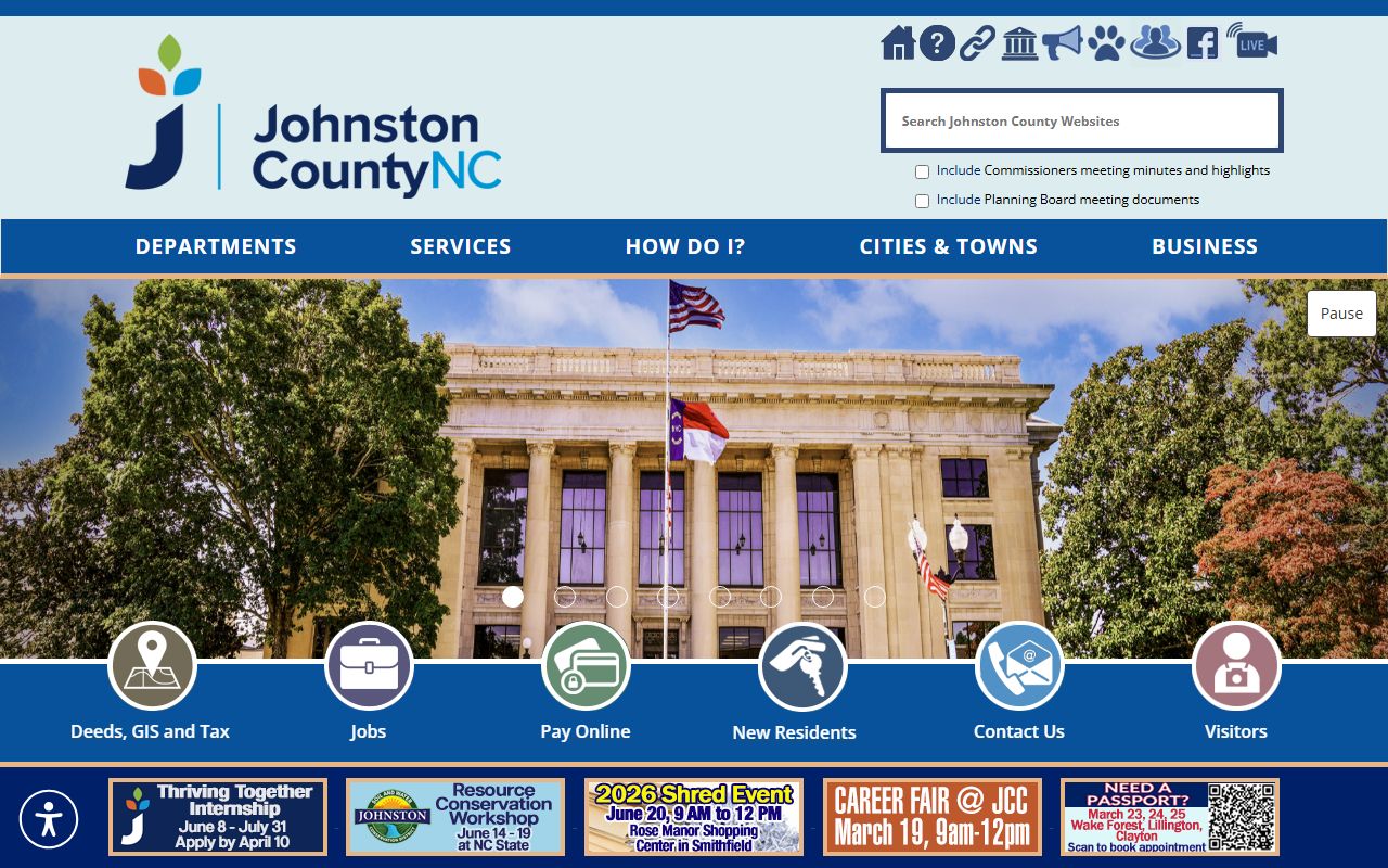 Johnston County Government website