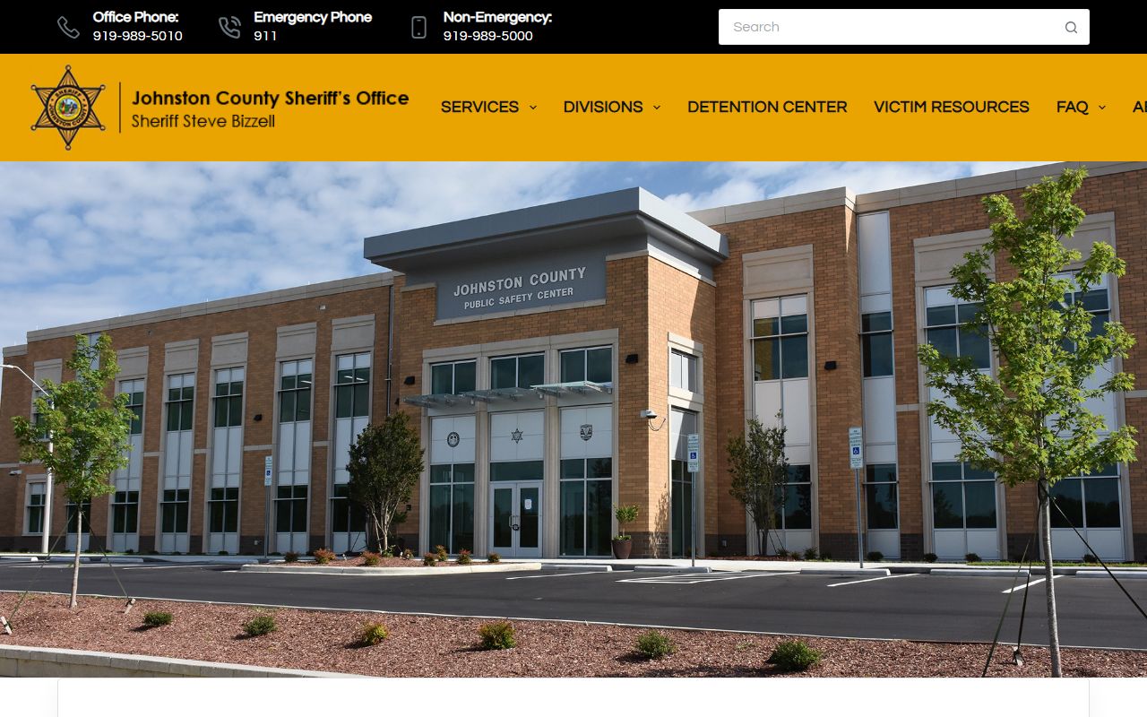 Johnston County Sheriff's Office website