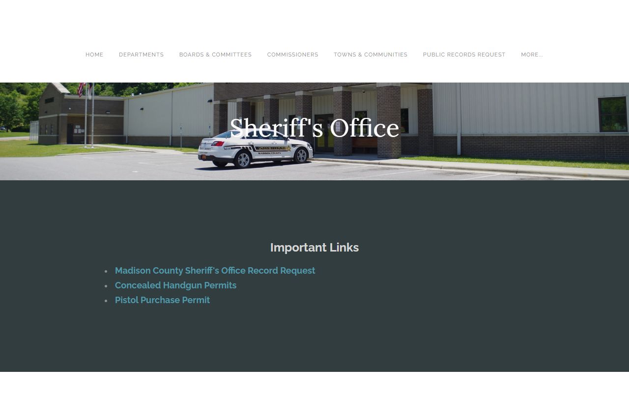 Madison County Sheriff's Office page