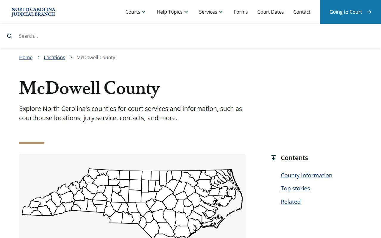 McDowell County Clerk of Court on NC Courts