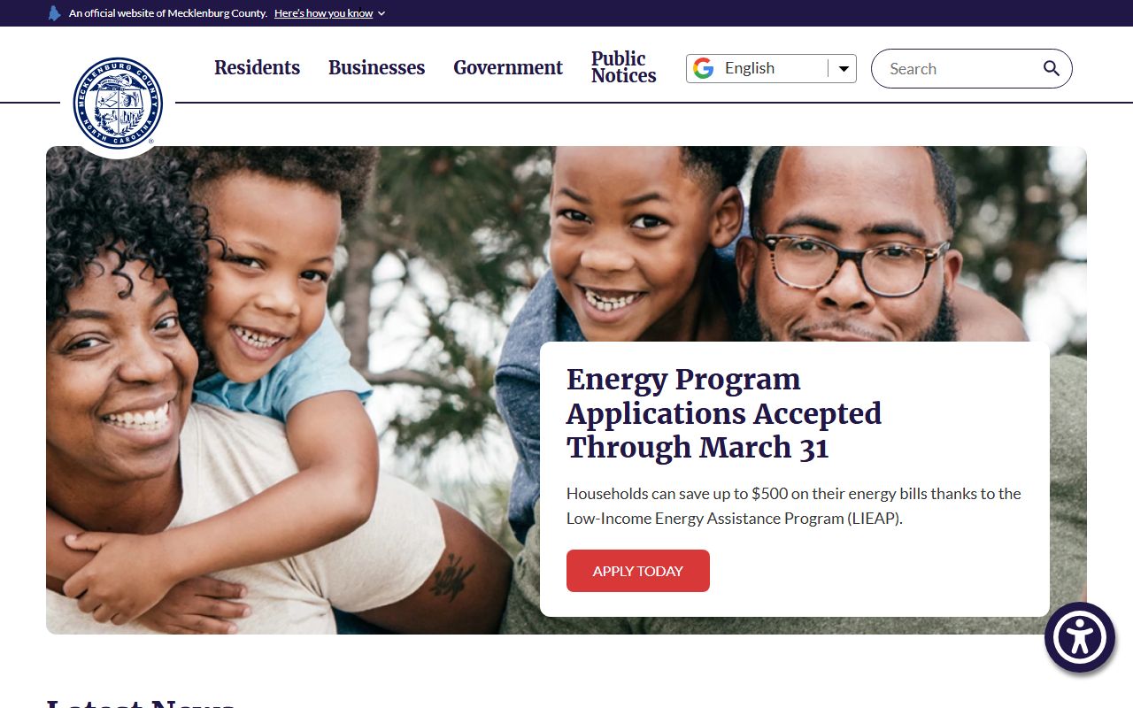 Mecklenburg County government website