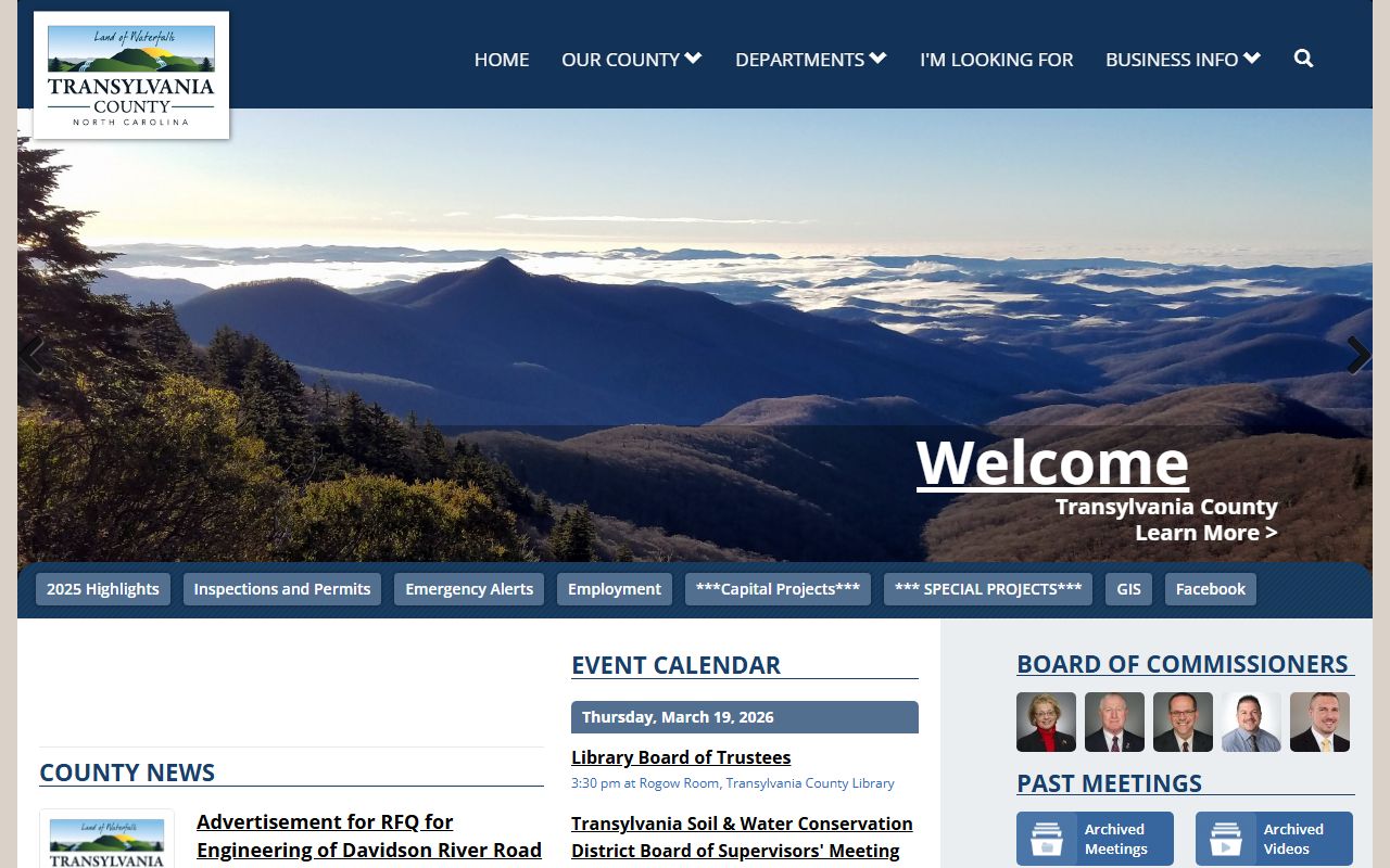 Transylvania County government website