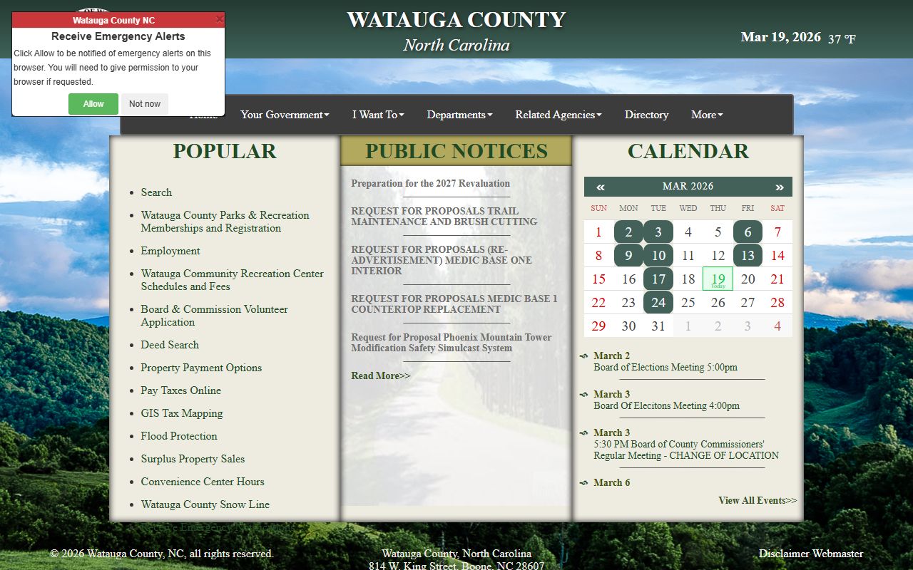 Watauga County online portal